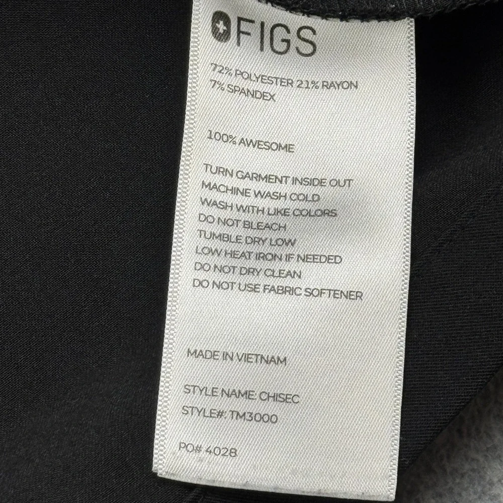 Figs Scrub Top Mens XL Black Chisec Three Pocket Technical Collection‎ Medical